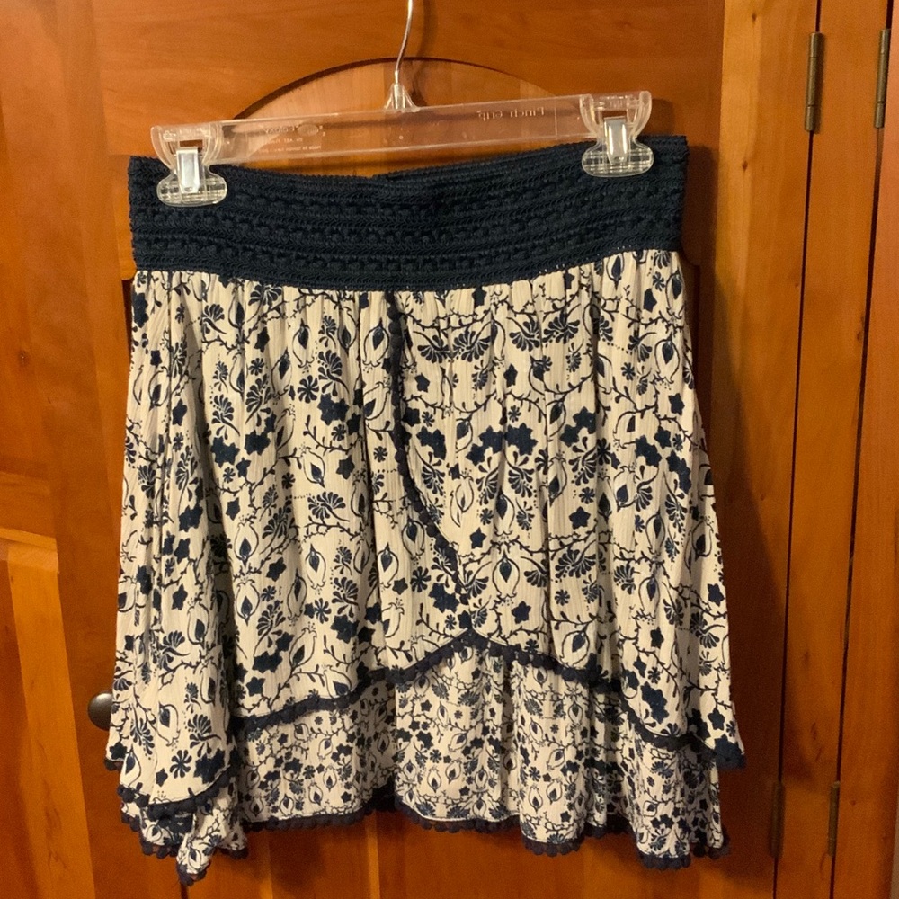 Floral Black and White Skirt